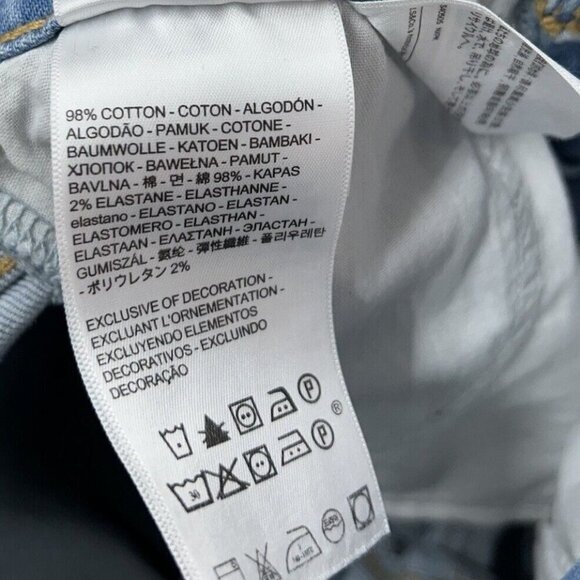 Levis Wedgie Straight Jeans Womens Size 24 Ankle Baggy Distressed - Picture 12 of 12